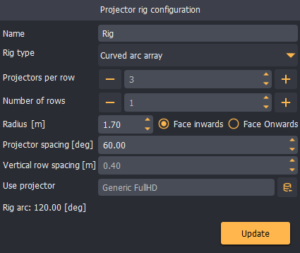Curved rig