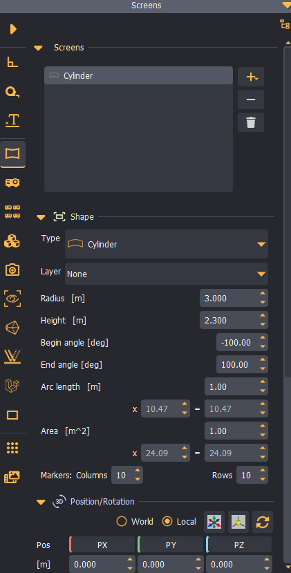Screen configuration UI